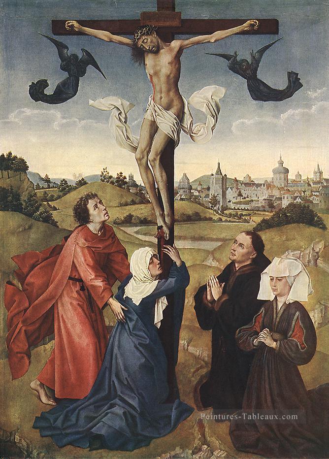 Panneau central Crucifixion Triptych Rogier van der Weyden Peintures à l'huile